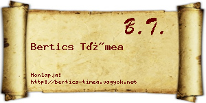 Bertics Tímea névjegykártya